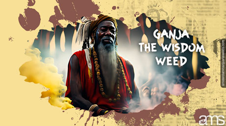 Rasta during a ceremony with Ganja