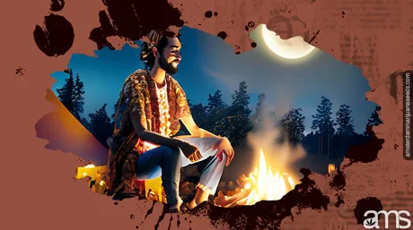 A Happy Hippie's Journey of Love, Cannabis, and Self-Discovery 03 hippies around camp fire at moon light post img