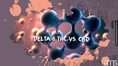 Delta-8 vs CBD molecules of delta-8 and CBD