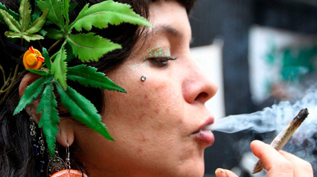 smoking Cannabis joint