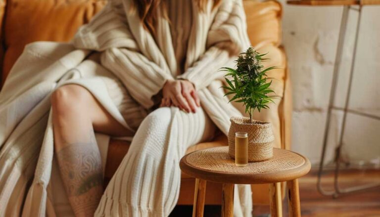 Relaxed person using cannabis for stress relief – adrenal fatigue and cannabis