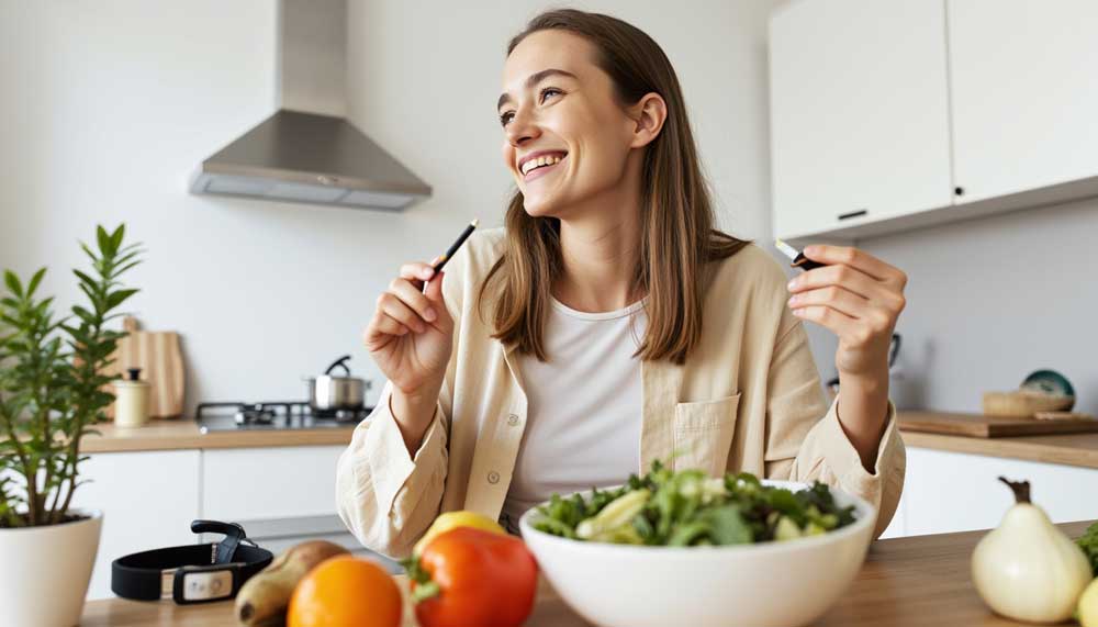 Why Does Weed Make You Skinny? Separating Science from Stoner Myths A healthy lifestyle scene linking cannabis use with mindful eating and balance—exploring the idea that weed may support weight control.