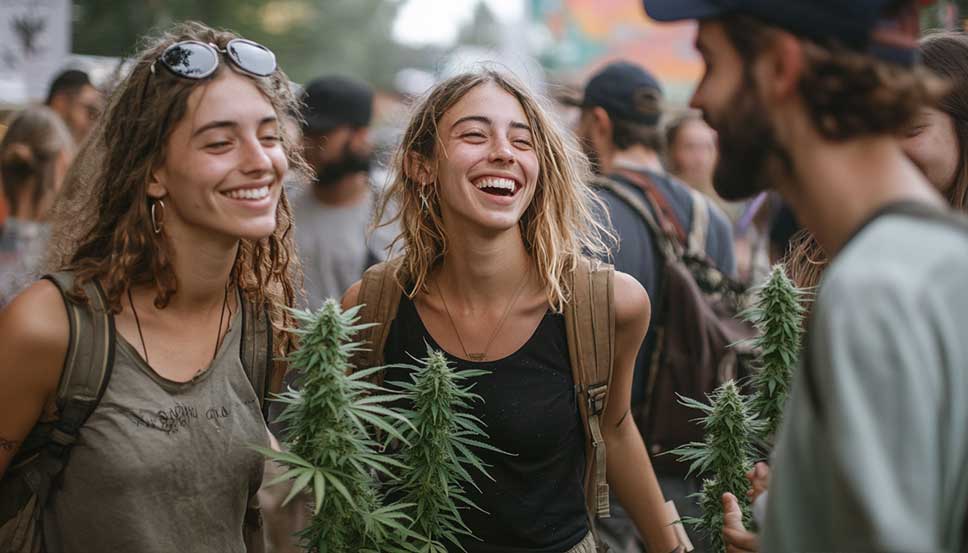 Crowd enjoying an outdoor cannabis events 2025